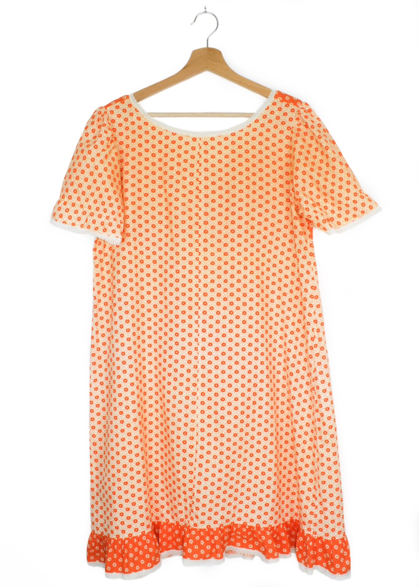 Vintage printed dress in orange