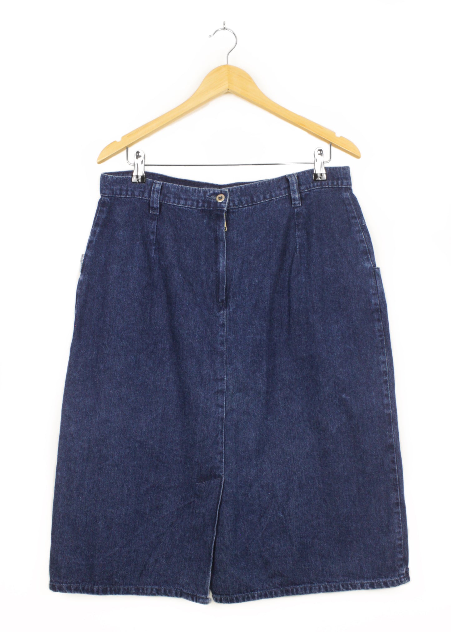 Vintage midi jean skirt in dark blue