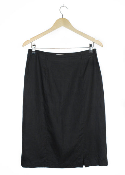 Vintage Ivy Oxford linen skirt in black