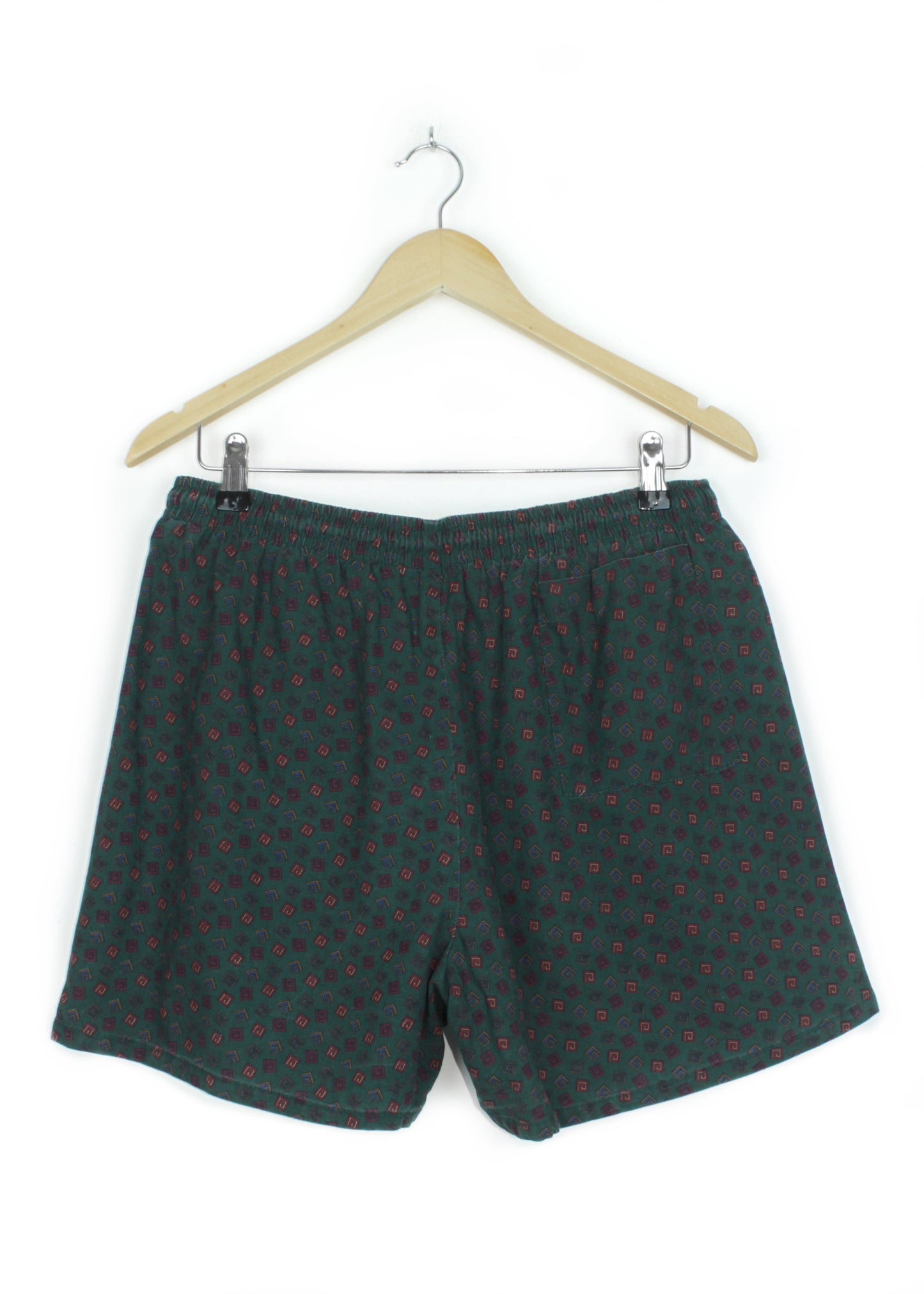 Vintage printed shorts in dark green