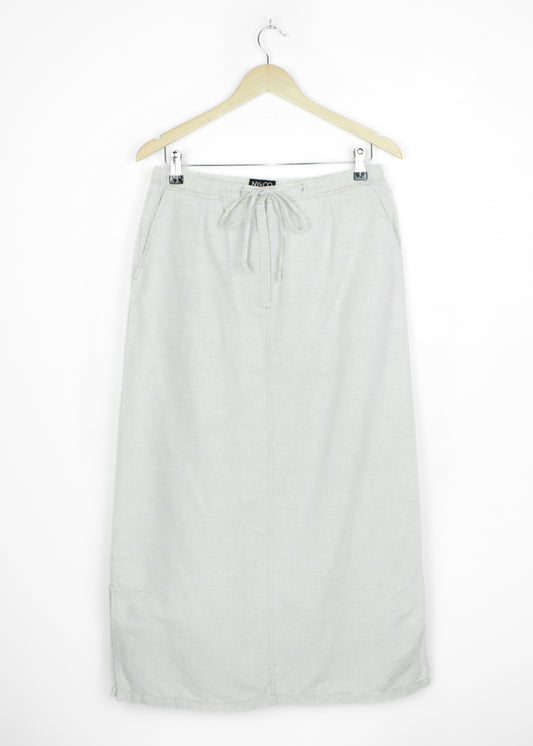 Linen midi skirt in beige