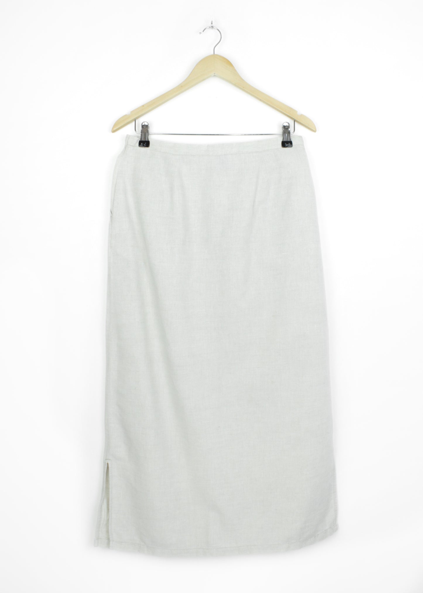 Linen midi skirt in beige