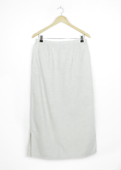 Linen midi skirt in beige