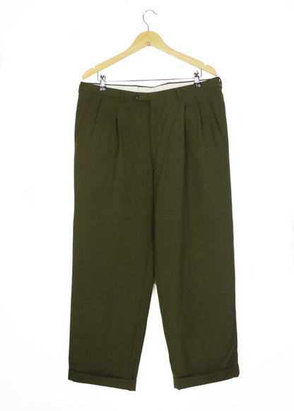 Vintage linen trousers in khaki