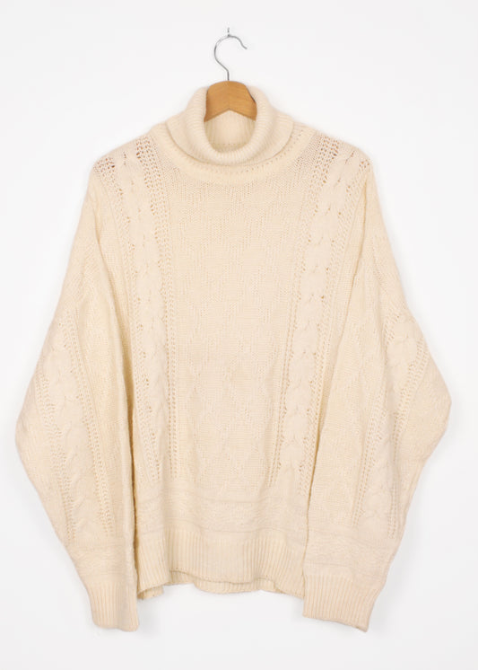 Women's turtle neck sweater in cream