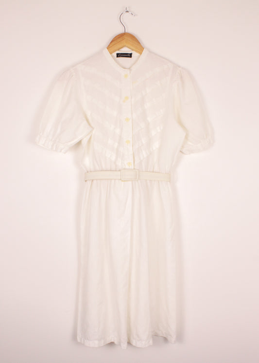 Cream dress with belt