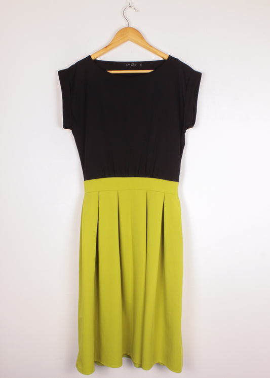 Midi dress with green skirt