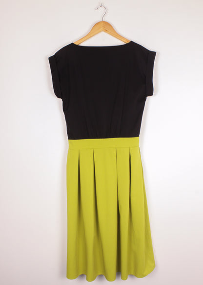 Midi dress with green skirt