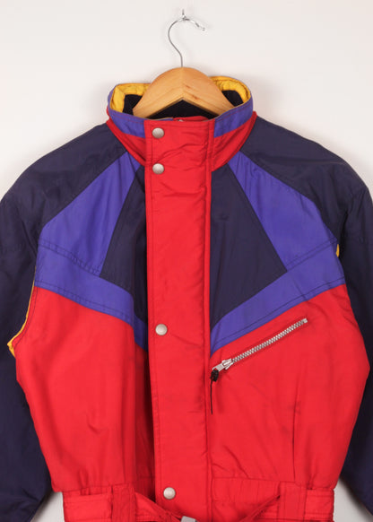 Vintage multicolor snowboard overall