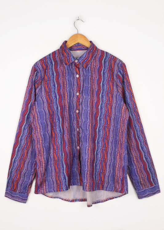 Vintage printed shirt in blue