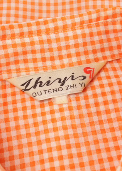 Vintage 70's checked shirt in orange