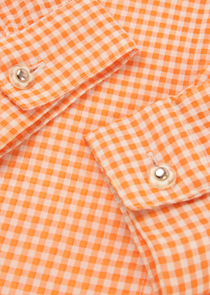 Vintage 70's checked shirt in orange