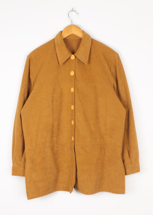 Vintage 70s velvet shirt in ochre