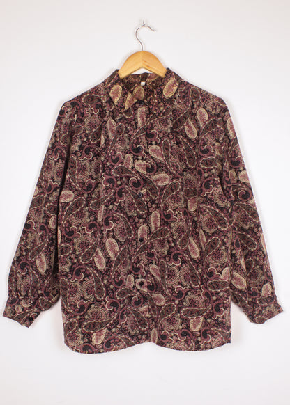 Vintage shirt in black and eggplant