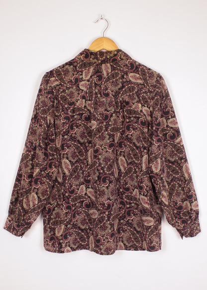 Vintage shirt in black and eggplant
