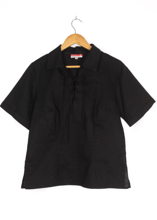 Linen black blouse