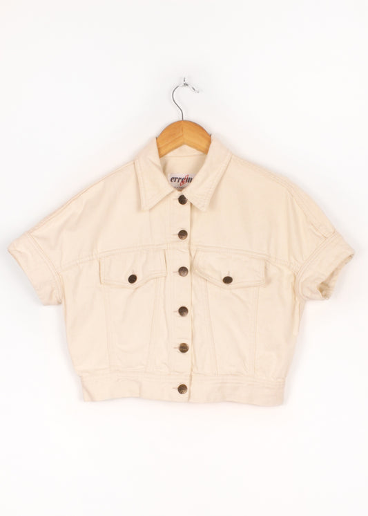 Jean vest in cream