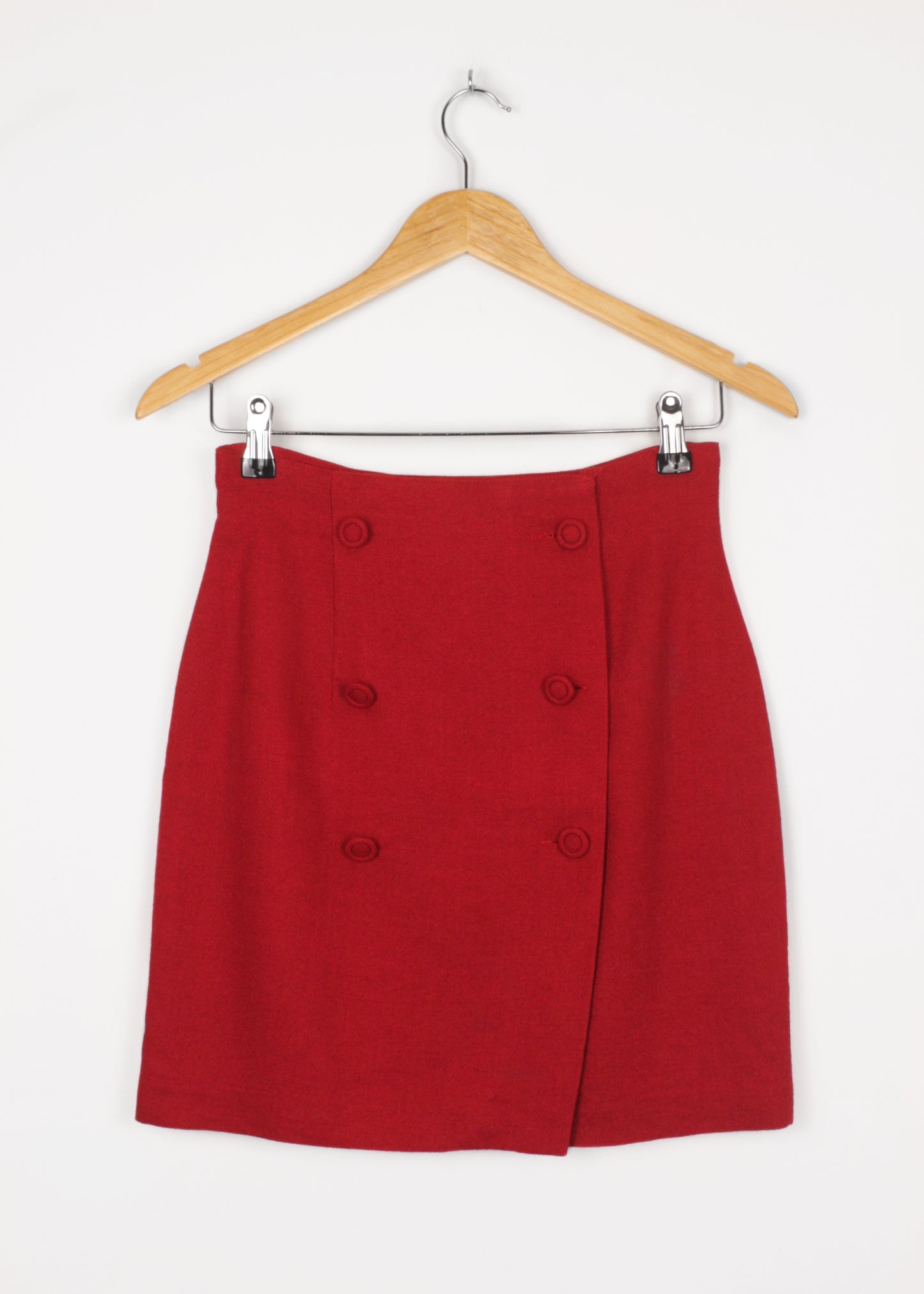 Vintage button mini skirt in red