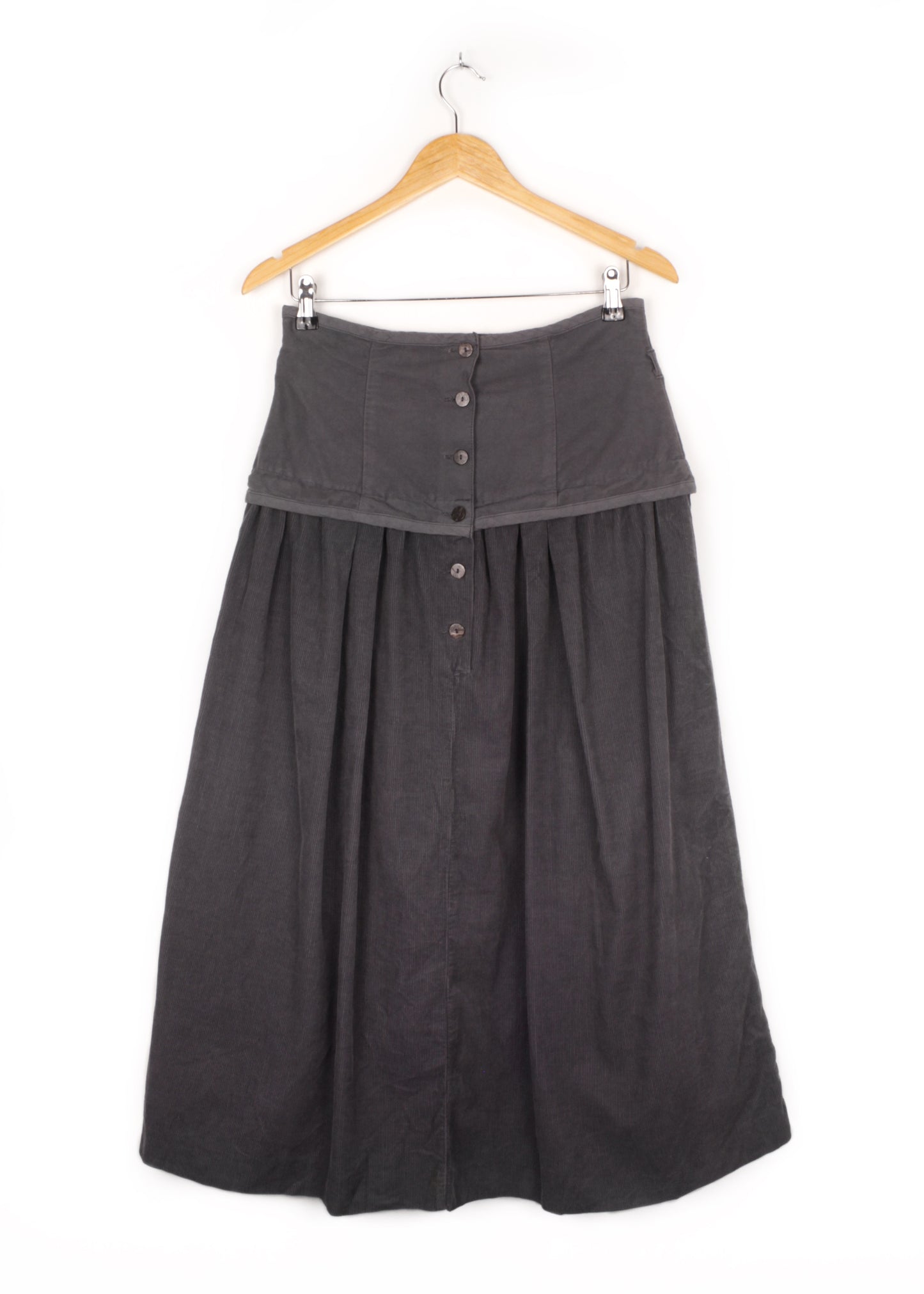 Corduroy skirt in bluish grey