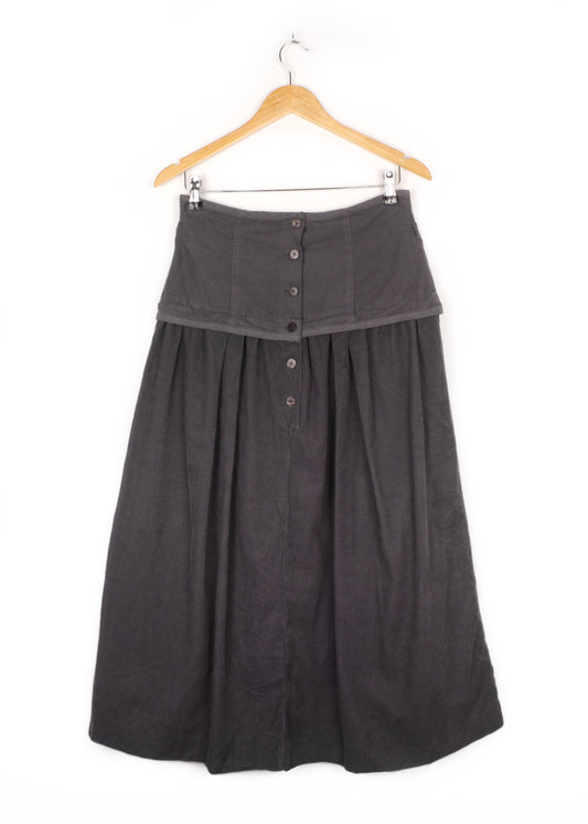 Corduroy skirt in bluish grey