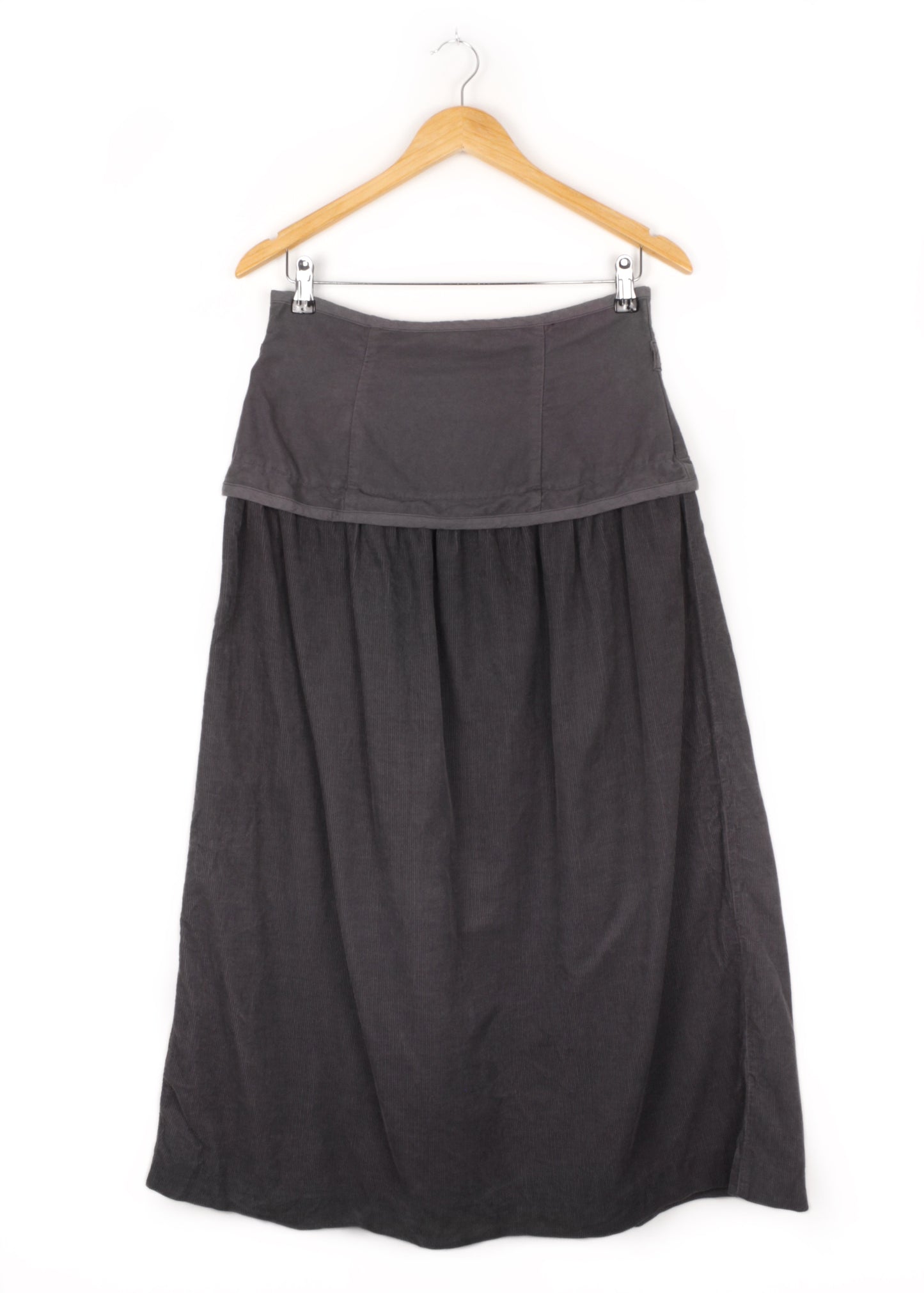Corduroy skirt in bluish grey