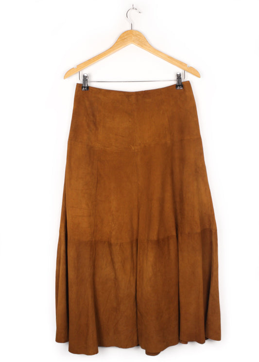 Vintage velvet skirt in ochre