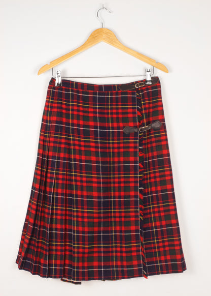 Vintage pleated checked skirt