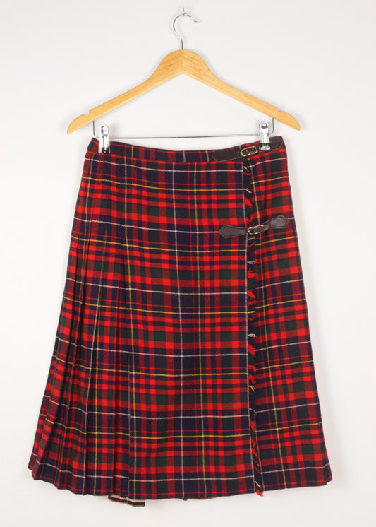 Vintage pleated checked skirt