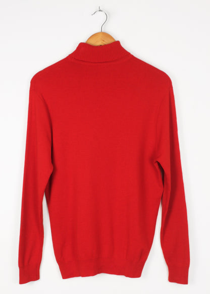 Vintage woolen turtleneck sweater in red