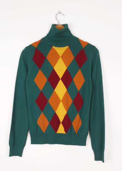 Woolen turtleneck sweater in green