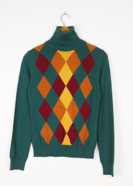 Woolen turtleneck sweater in green