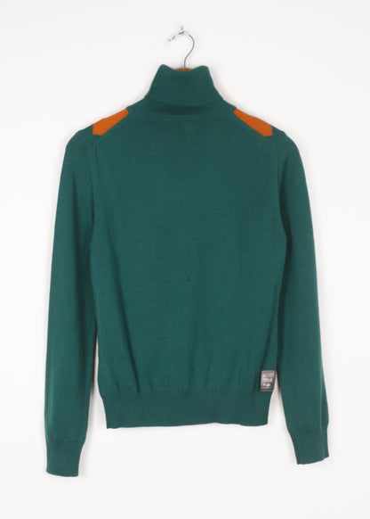Woolen turtleneck sweater in green