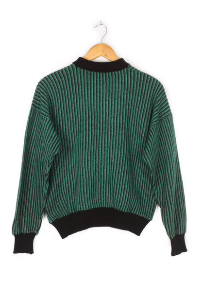 Striped sweater in green and black