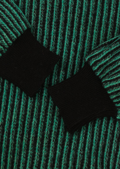 Striped sweater in green and black