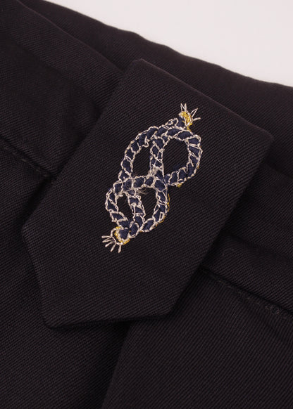 Vintage woolen trousers in navy