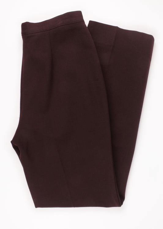 Vintage woolen trousers in burgundy