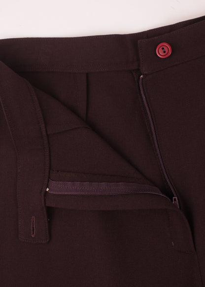Vintage woolen trousers in burgundy
