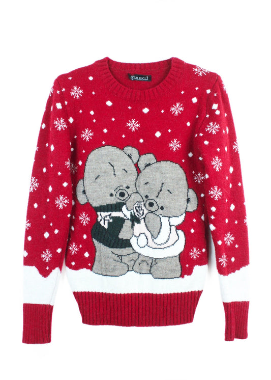 Christmas red sweater with bears