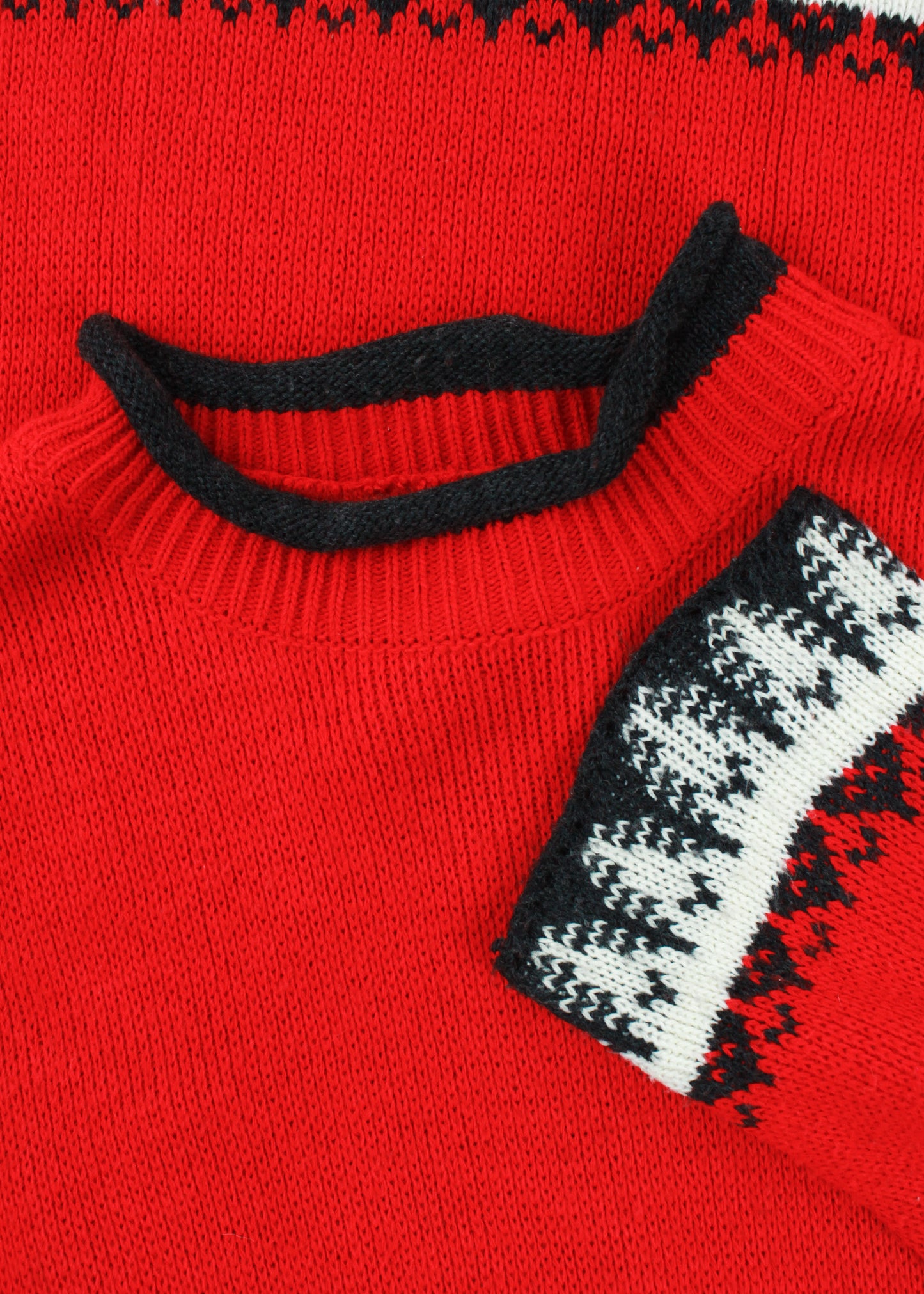 Vintage woolen Christmas knit sweater in red